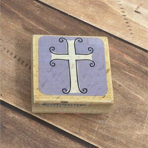 STUDIO G CROSS WOOD MOUNTED RUBBER STAMP BY KATIE & CO.